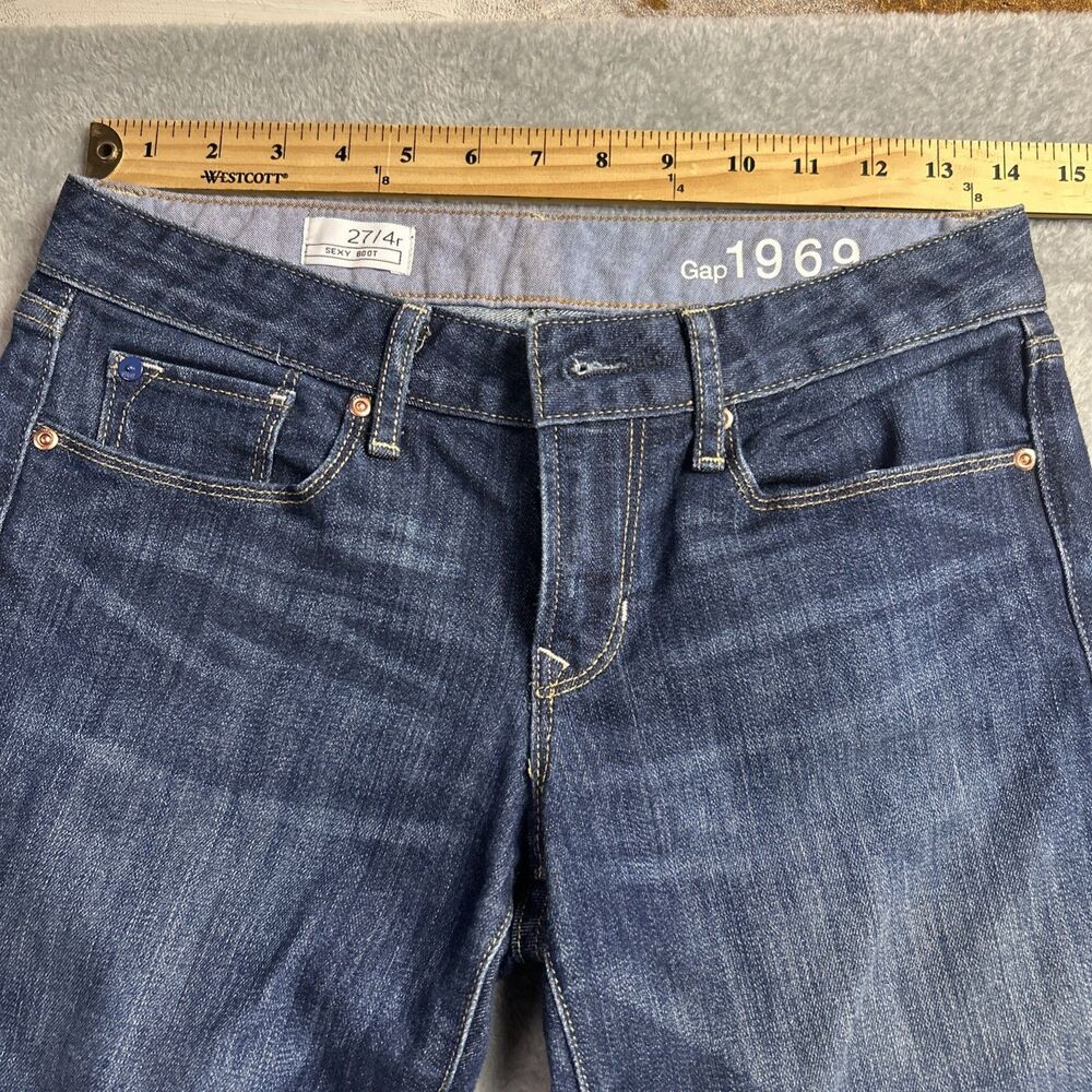 Gap 1969 Womens Jeans Sz. 27 4R Sexy Bootcut Dark Blue - Picture 10 of 16